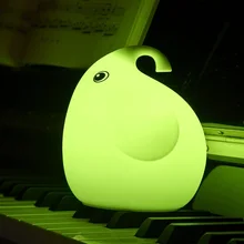 Многоцветная Милая силиконовая прикроватная Светодиодная лампа со слоном, Детская лампа, 7 цветов, перезаряжаемая лампа