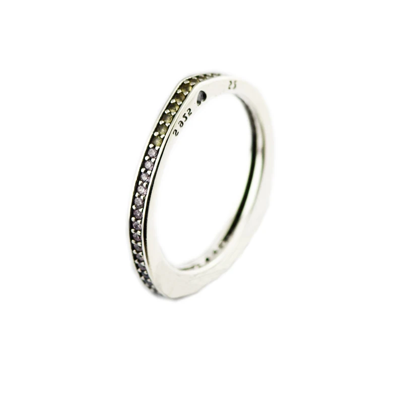 

Authentic 925 Sterling Silver Decorative Rings for Women Multi-Colored Arc Of Love CZ Ring Wedding Gift Original Jewelry