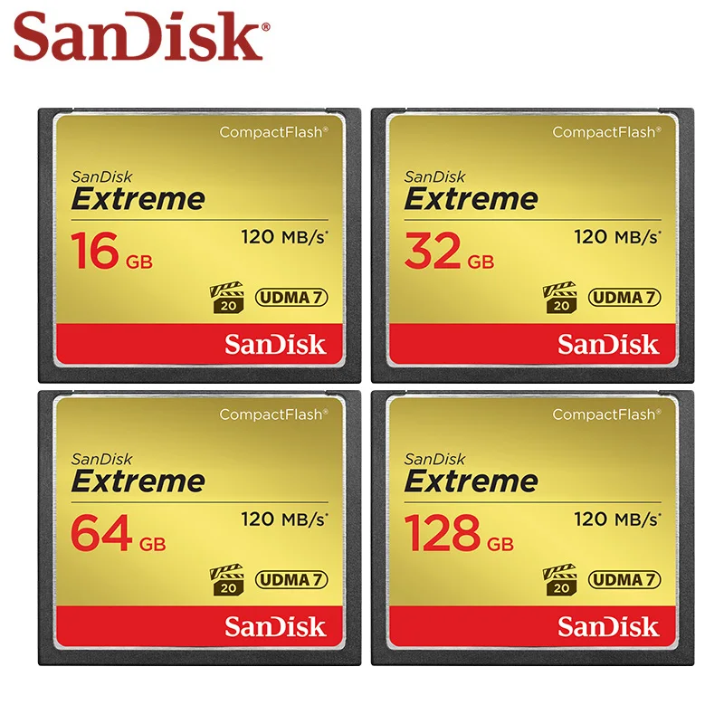 Дешевый Sandisk CF карта CF120 32 ГБ VPG 20 CompactFlash 64 ГБ карты памяти 128 ГБ Flash Card Высокая Скорость для камер запись карты Бесплатная доставка