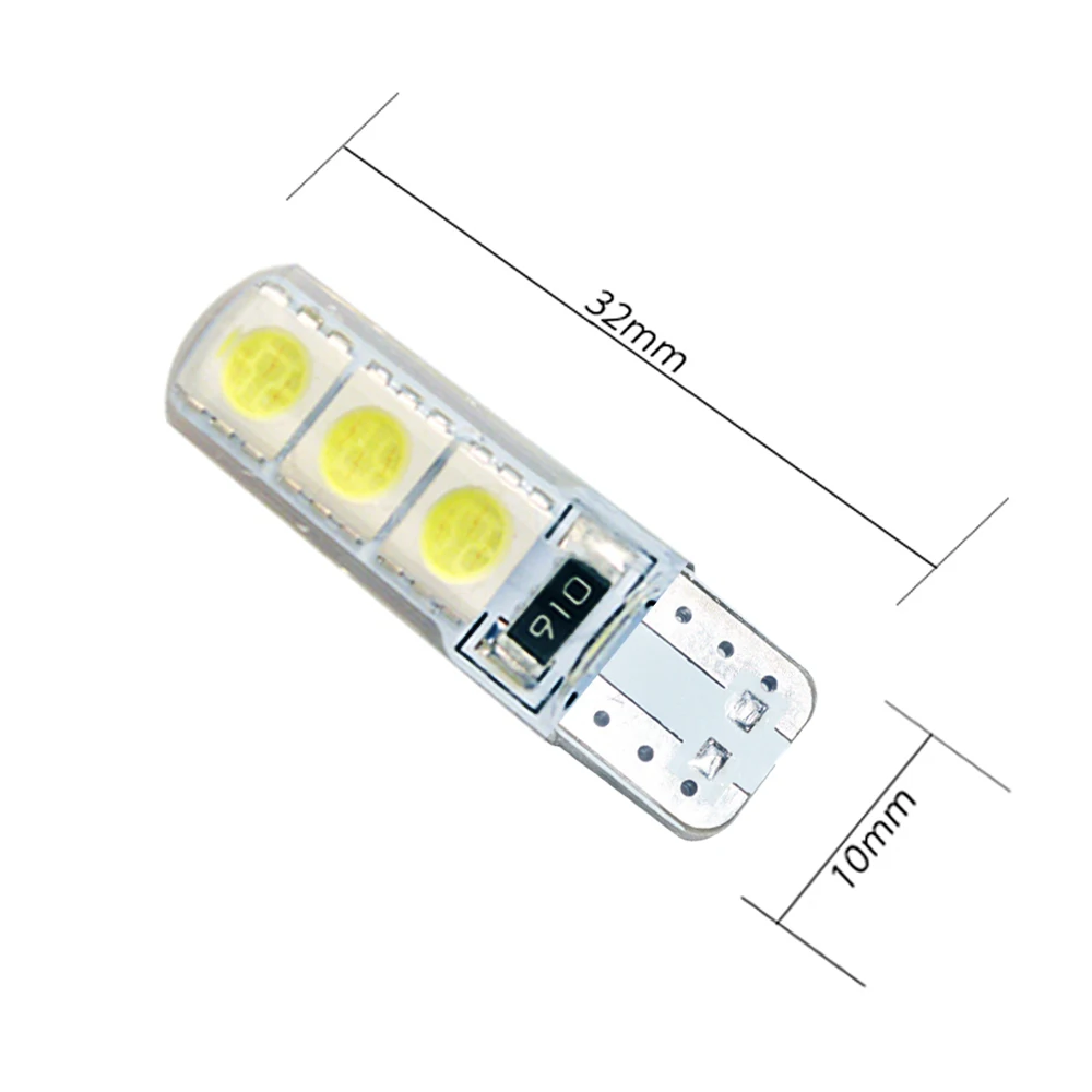 Flytop T10 194 W5W 6SMD 5050 силиконовая оболочка Светодиодный лампочки Canbus автомобиля светодиодный 1 шт