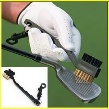 

Mini Double Side Golf Club Groove Putter Wedge Ball Cleaner Brush Cleaning Tool Kit with Hanger Golf Accessories