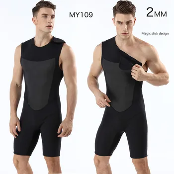 

Neoprene 2MM sleeveless diving suit male thermal surfing diving suit cold swimsuit diving suit new arrival 2018
