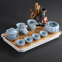 Бытовой керамический чайный поднос для печи, чайная чашка Gaiwan, чайная чашка, аксессуары для чайной церемонии, простой современный китайский чайный набор кунг-фу