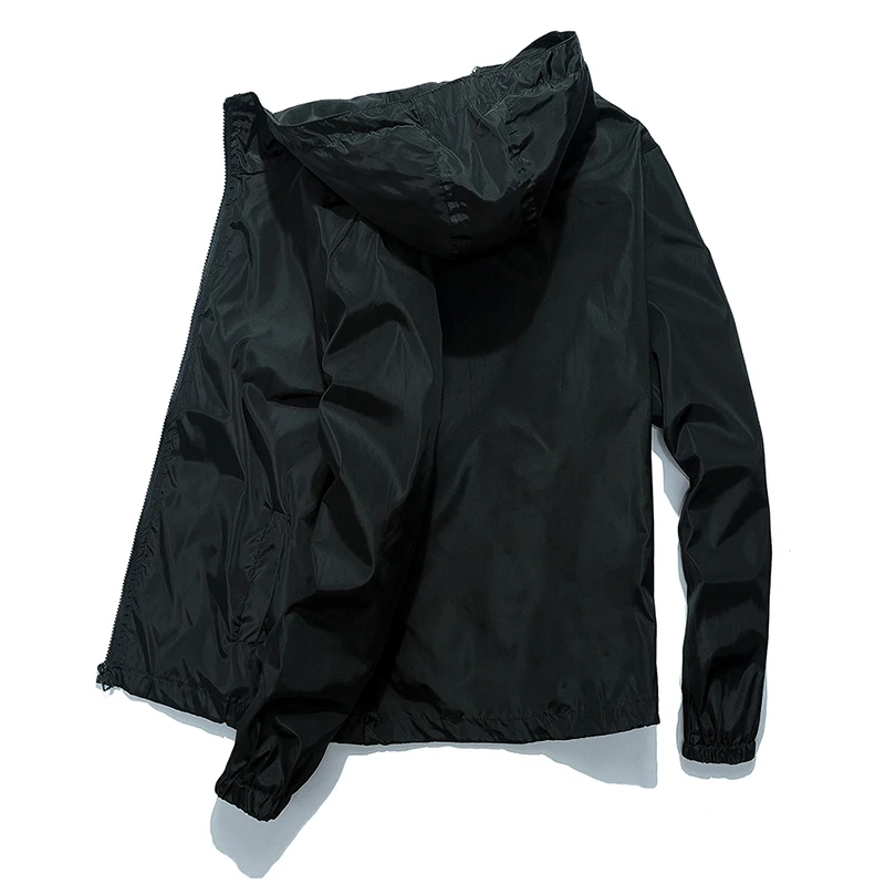 

Size 6XL 5XL 7XL 2018 Spring Autumn Young Men Windbreaker Hooded Jacket Slim Thin Clothing Top Quality Waterproof Plus Size K316