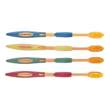 4 шт случайный цвет ультра мягкая бамбуковая зубная щетка для взрослых бамбуковые черные зубные щетки щетка для выпрямления волос Инструменты для ухода за полостью рта