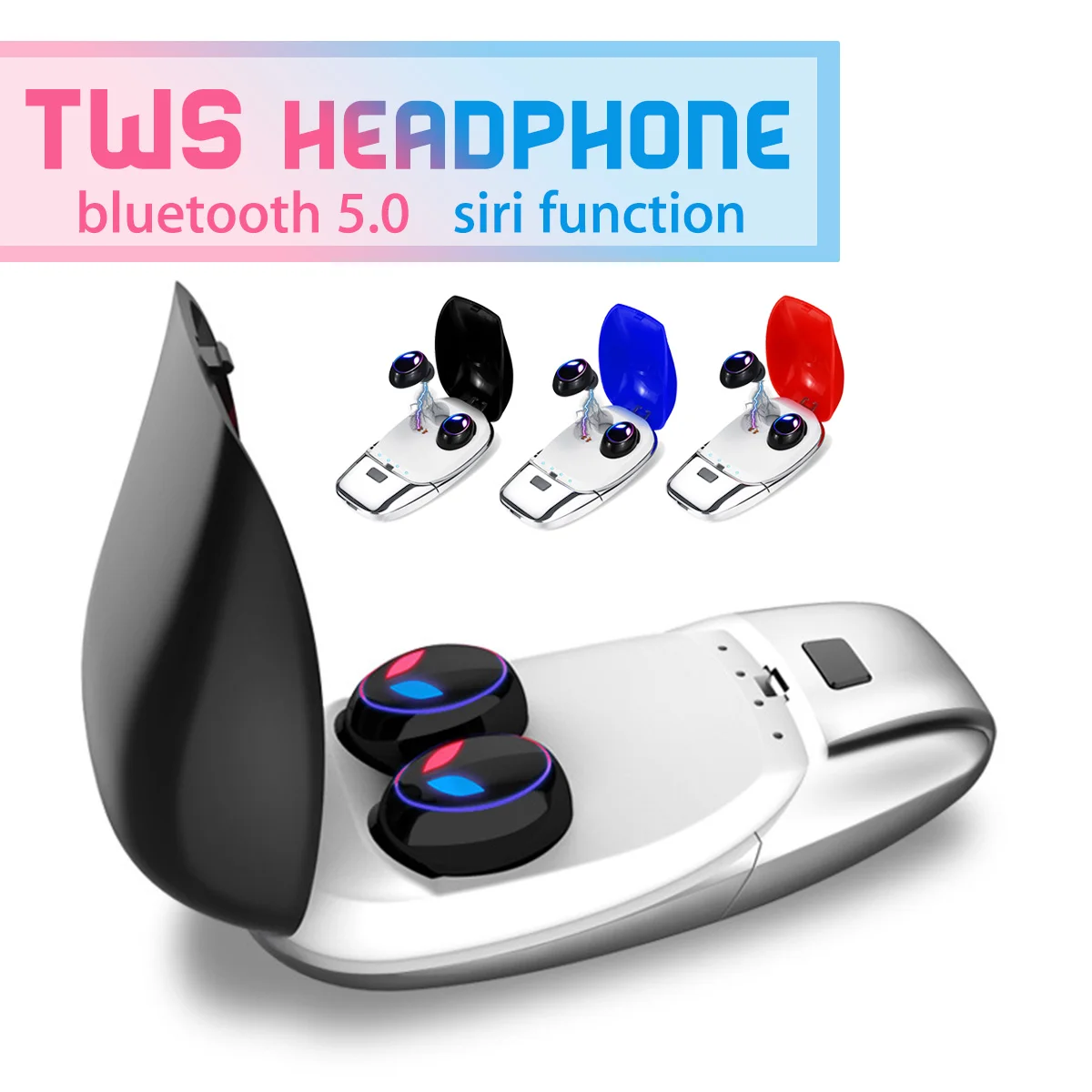 

Mini TWS Wireless bluetooth 5.0 Earphones Headphone 6D HIFI Stereo Automatic Pairing Noise Reduction Earbuds Headset