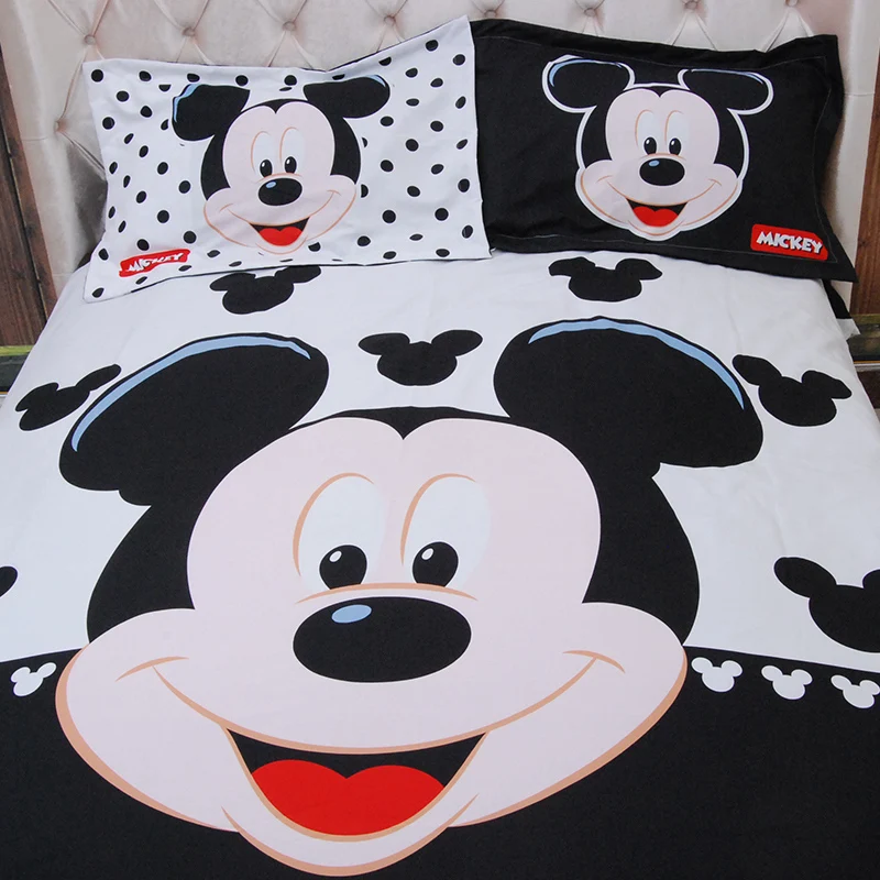  Bed linen set Adult Kids Boys Disney Mickey Mouse 3D Bedding Set Queen King Size Duvet Cover Set Be - 32824719199