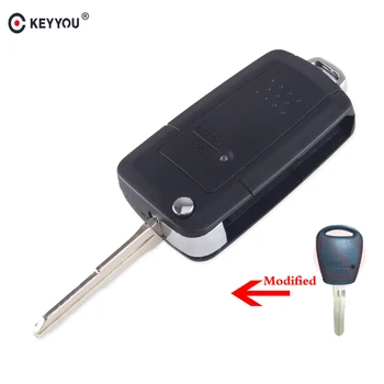 

KEYYOU New Modified 1 Side Button Flip Key Shell Car Key Fob Case For Hyundai Getz Accent For Kia Rio Picanto Carens Left Blade