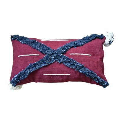 

Tufted Pillow Cover Boho Cushion Cover 100% Cotton Wedding Pillow Cover Boho Home Decor, Custom Size and Color 45X45CM/40CMRD