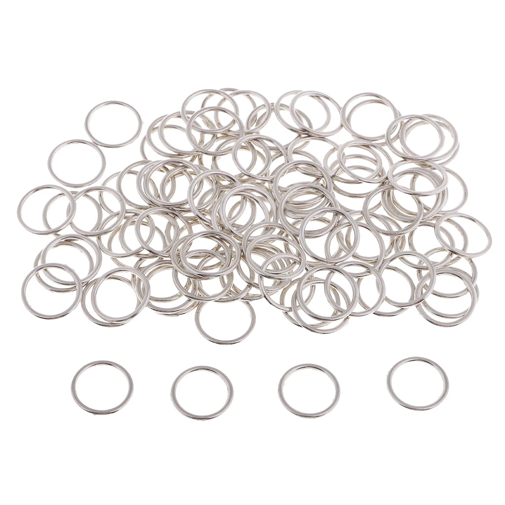 100 Pieces Alloy Bra Strap Adjuster Slider O Ring Lingerie DIY Sewing Crafts Silver