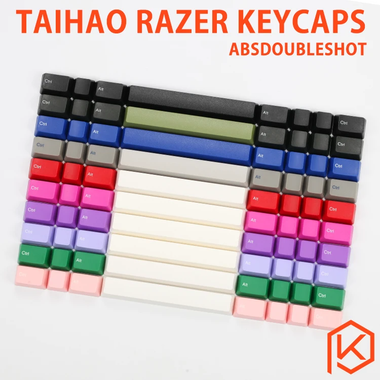 Taihao abs двойные брелки для diy игровой механической клавиатуры razer модификатор 1.5u ctrl alt 6u пробел синий белый серый красный