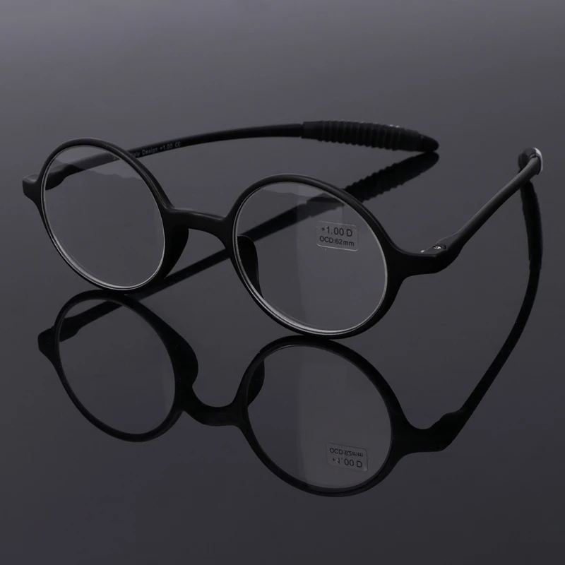 Ultraligero TR90 gafas de lectura redondas resina presbicia gafas accesorios para gafas + 1,0 a + 4,0