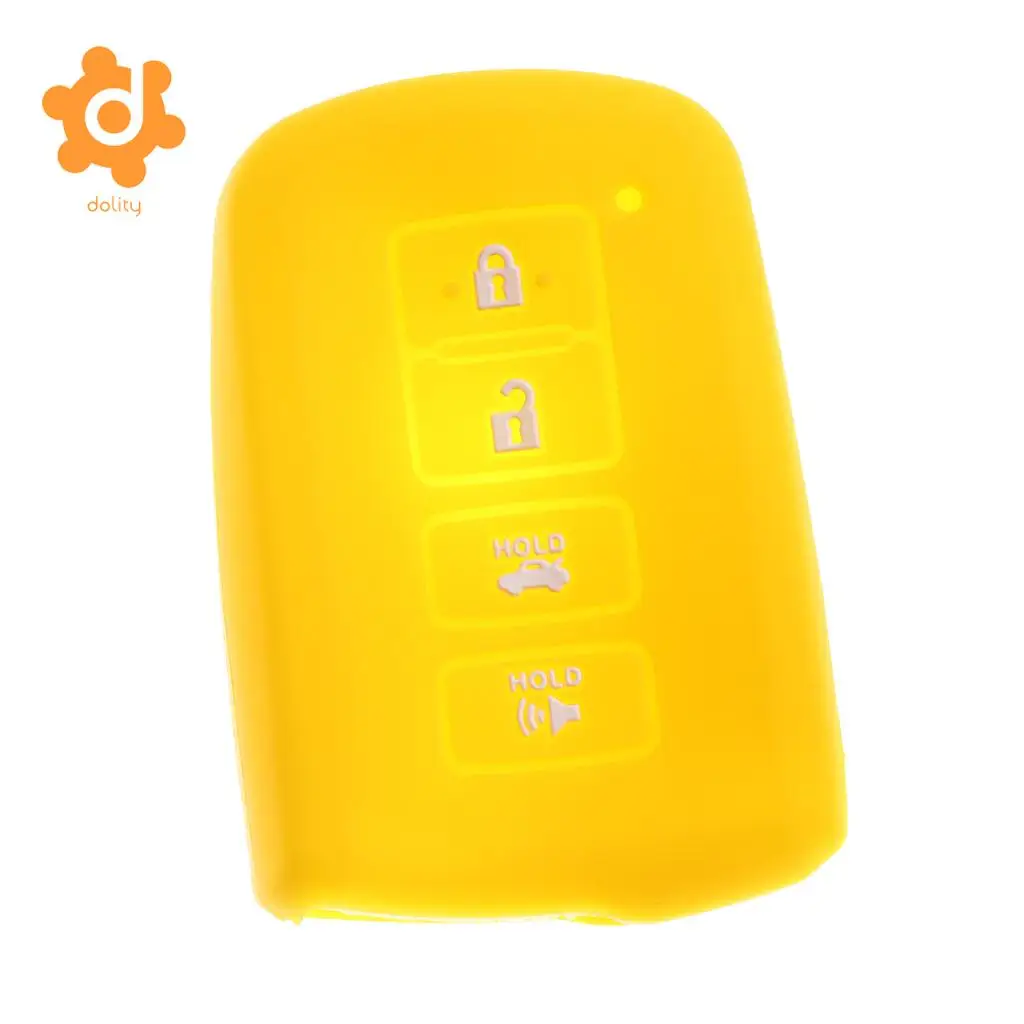 2pcs Silicone Car Key Shell Case Cover for Toyota Avalon RAV-4 Purple+Yellow