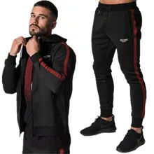  DERMSPE Winter Sport Suits Men Hoodies Sets M-2XL Fashion stitching Mens Gym Sportswear Running Jogging Suit Male Tracksuit