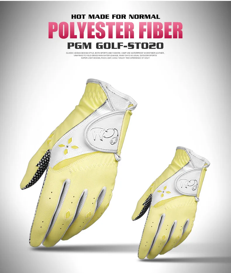 PGM летние тонкие корейские женские перчатки для гольфа из искусственной кожи Нескользящие и износостойкие перчатки для гольфа Caddy перчатки