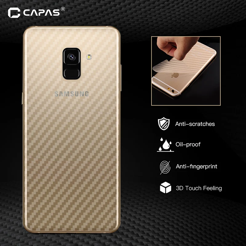 Для Samsung Galaxy A8 Plus 2018 задняя пленка 3D углеродное волокно батарея корпус протектор