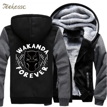 

Black Panther Wakanda Foreven Hoodie Men Movie Hooded Sweatshirt Killmonger Coat 2020 Winter Fleece Thick Graphics Cool Jacket