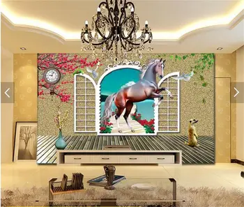 

3D wallpaper/custom photo wall paper/Golden horse background wall/mural/TV/sofa/Bedroom/KTV/Hotel/living room/Children room