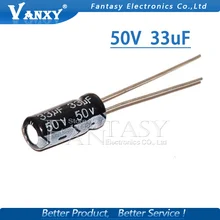 20 штук 50V 33 мкФ Алюминий электролитический конденсатор с алюминиевой крышкой, 33 мкФ с алюминиевой крышкой, 50В 6,3*11 электролитический конденсатор с алюминиевой крышкой