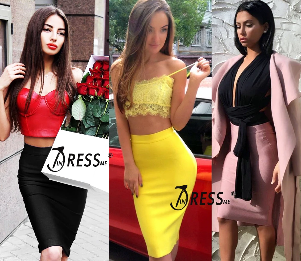 Женская Облегающая Юбка До Колена INDRESSME однотонная модная облегающая юбка для