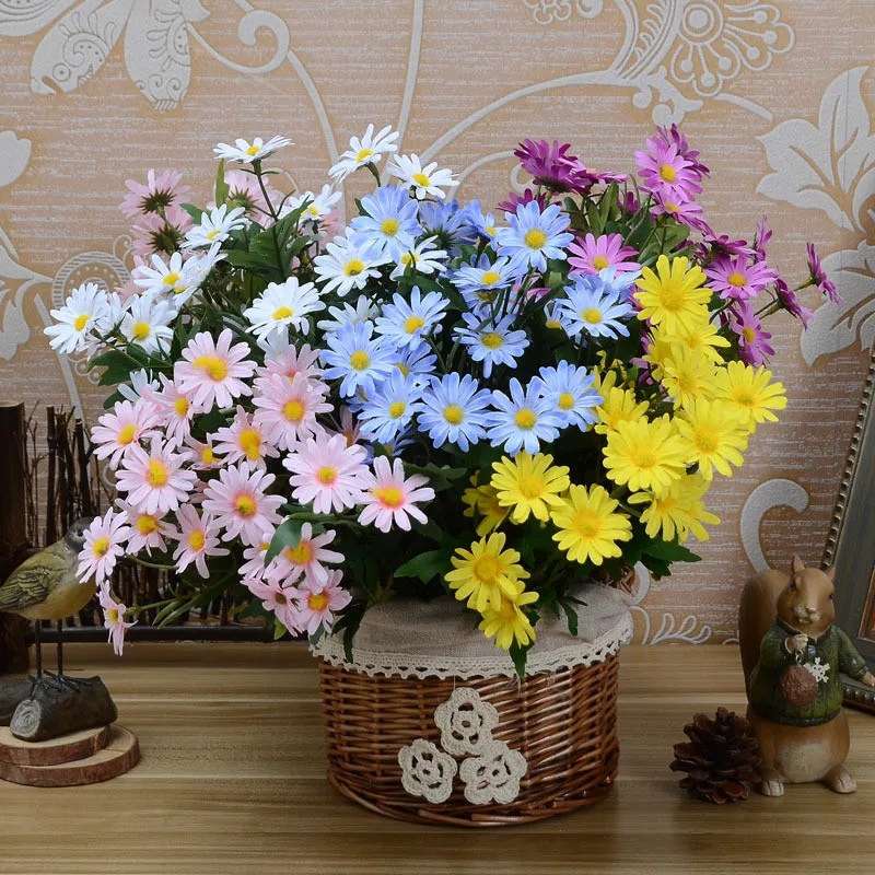 

Wedding Favors And Gifts 9 Heads Spring Daisy Flowers Artificial Flower Gerbera Daisy Flowers Heads for DIY Party Decor Flores