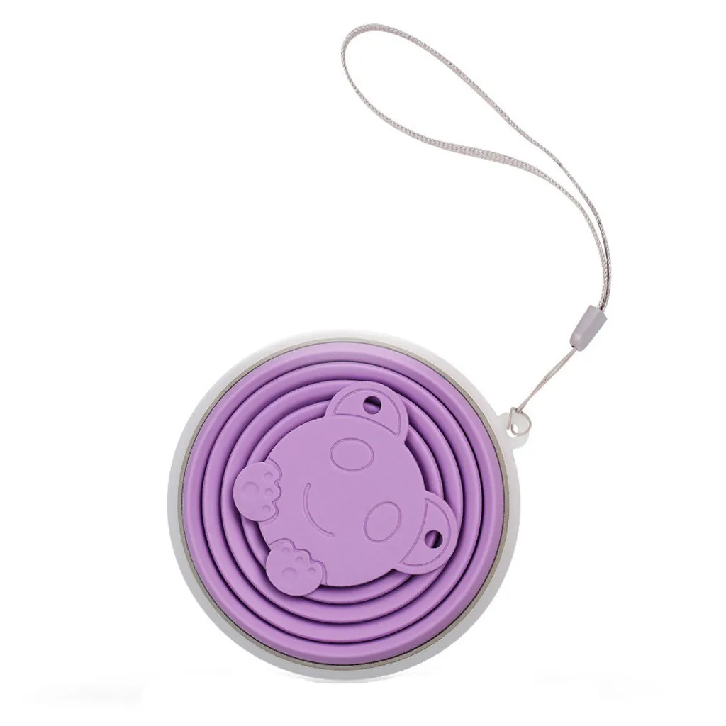 Travel Cup Stainless Steel Silicone Retractable Folding cups Collapsible Coffee Cups Outdoor Purple Sport Water Cup Z30610