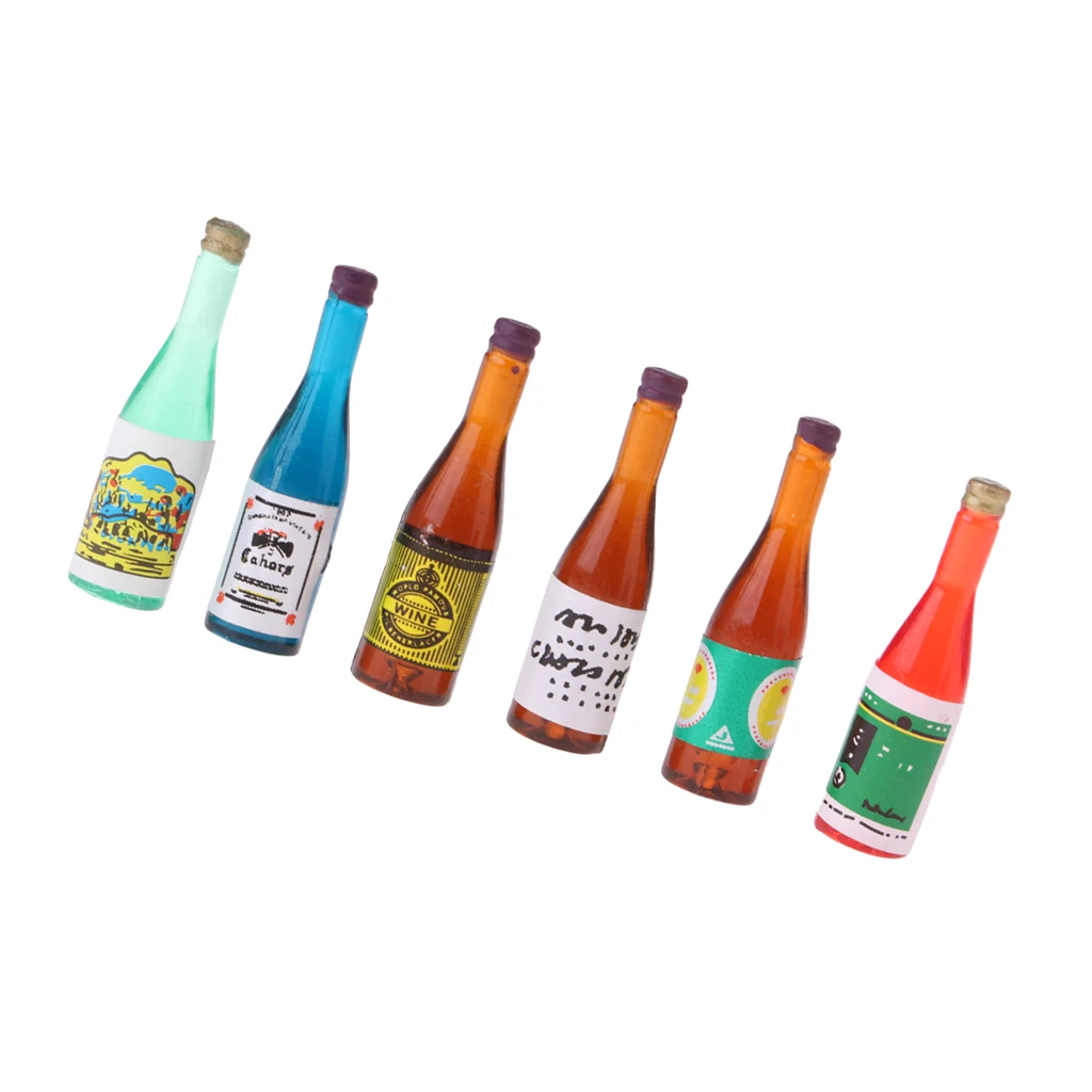 Kitchen Miniatures Decoration Drink Wine Juice Bottles for 1:12 Scale Dollhouse