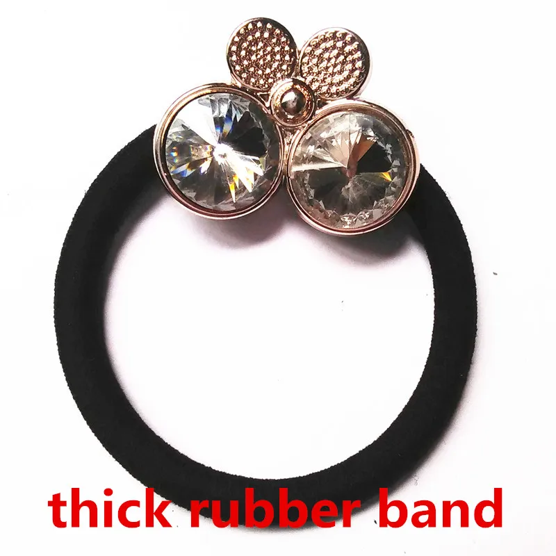 

New Arrival Crystal Auger Korean Style Black Thick Rubber Band Fashion Rubber Bands Hairwear Hair Accessories Elastic Hair bands