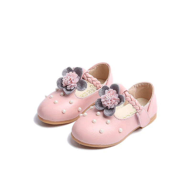 Осень Девушка принцесса обувь жемчужина цветок мягкой основе ботинки сокровище Корейский издание Модная одежда для девочек обувь