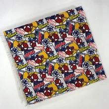 90*145 см печатные Мстители паук Сделай Сам ручной работы Лоскутная хлопковая парусиновая Ткань Домашний текстиль шитье DIY скатерть чехол для дивана