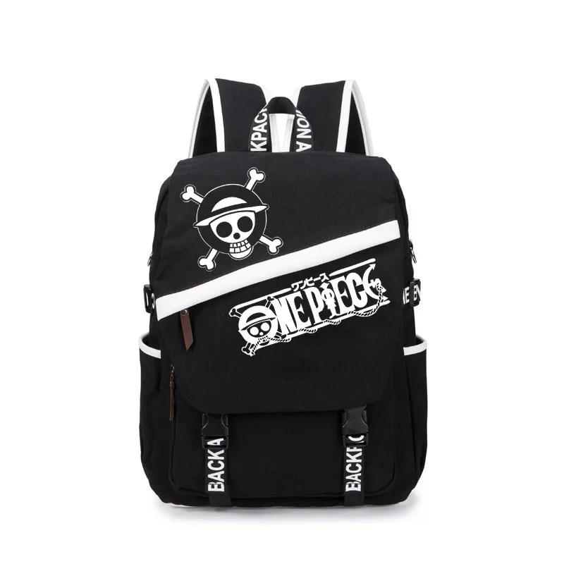 

MeanCat Anime Collection One Piece Backpack Luffy Tokyo Ghoul SAO Naruto Fairy Tail Black Shoulder Backpacks