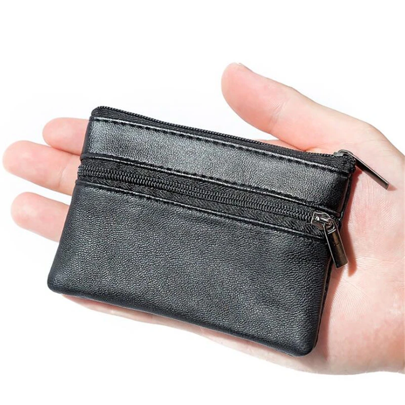 Monedero para hombres mujeres, para hombres, monedero para Cambio, bolsas para dinero con cremallera, Mini carteras para niños, llavero de cuero, carteira|Monederos| - AliExpress