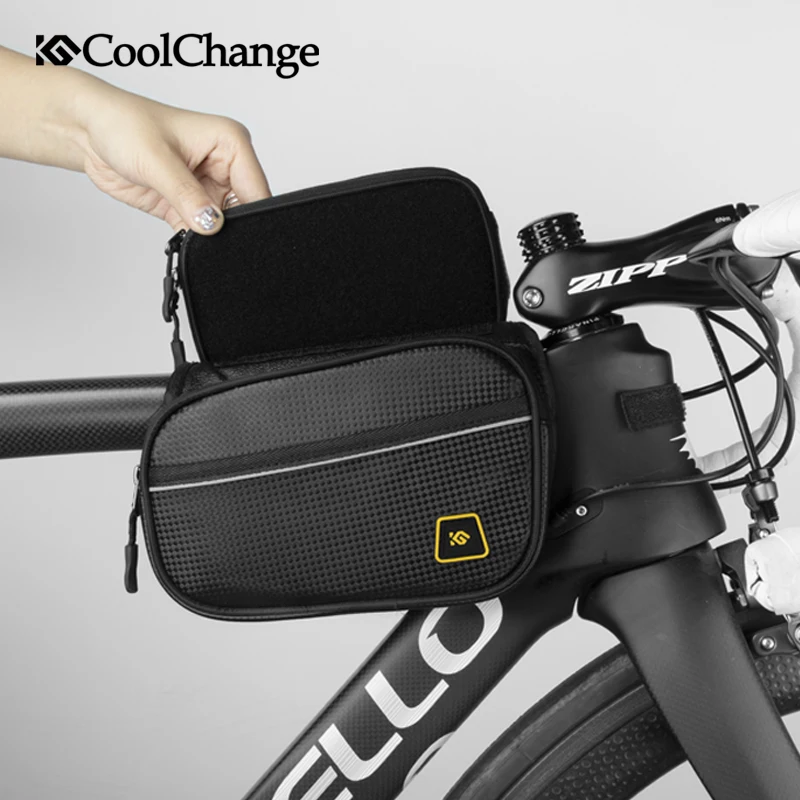 Велосипедная сумка CoolChange с защитой от дождя на верхнюю трубу чехол для сотового
