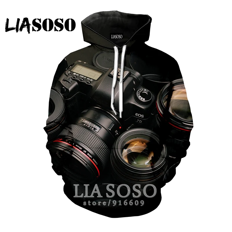 

3D Print Women camera lens men Anime homme Long sleeve kids new Harajuku Sweatshirt hoodies streetwear hoodie fashion shirt E608