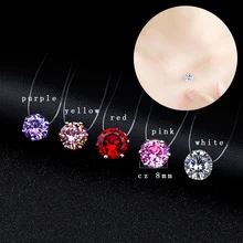 Новая мода 1 шт. 6 когтей CZ Воротник Колье Ожерелье невидимая прозрачная рыболовная леска кристалл кулон ожерелье для женщин