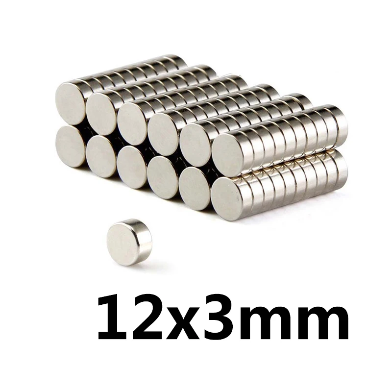 100/150/200 шт 12x3 Круглый NdFeB неодимовые магниты диски диаметром 12 мм х 3 N35 супер мощные
