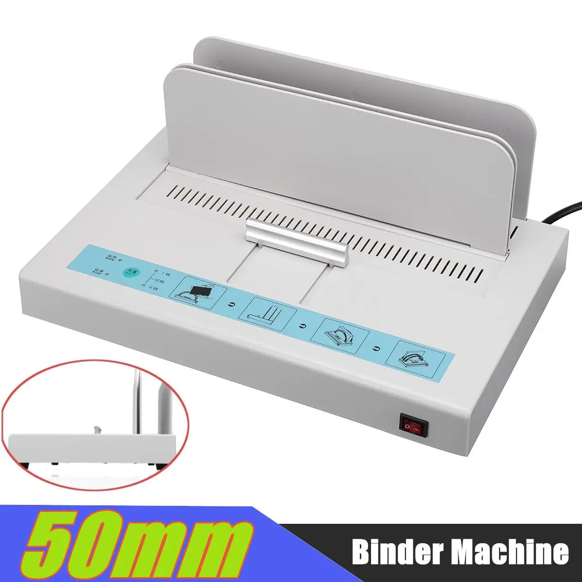 

220V 50mm Electric Desktop Hot Melt Binding Machine Sheet Envelope Hard Cover Binder For A4 Paper Office Supplies Adjustable