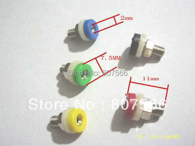 

100PCS 5 Color brass 2 mm Banana Socket JACK for 2 MM BANANA PLUG
