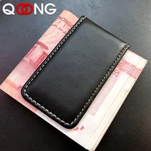 QOONG Laser Inscription Cowhide Money Clip Men's Leather Magnetic Slim Money Clip Wallet Credit Card ID Holder Pocket ML1-001 QOONG Laser Inscription Cowhide Money Clip Men's Leather Magnetic Slim Money Clip Wallet Credit Card ID Holder Pocket ML1-001