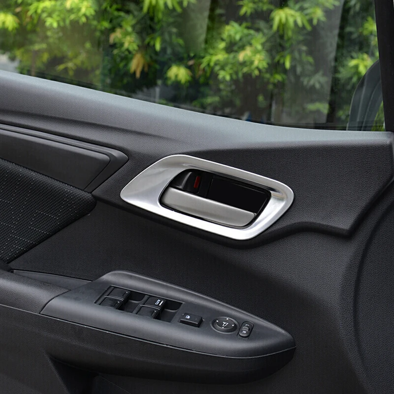 

For Honda FIT Jazz 2014 2015 2016 2017 2018 ABS Matte Car Inner Door Bowl Protector Frame Cover Trim sticker Car Styling 4pcs
