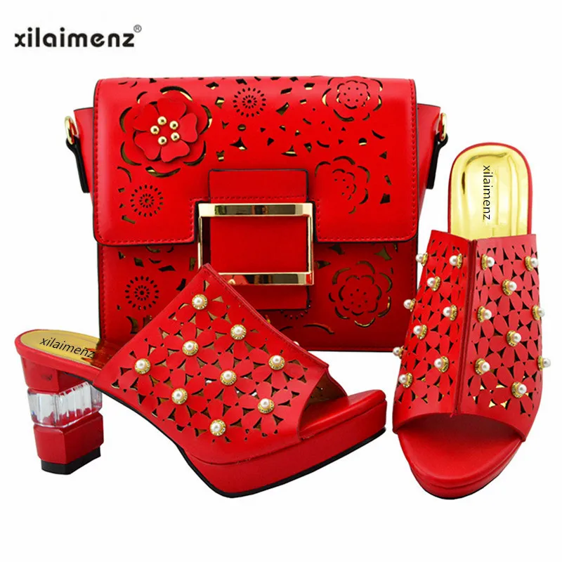 

New Shop 40% Discount 2018 Ladies African Shoes And Bag Set Women Special Heels Dress Shoes for Wedding and Party