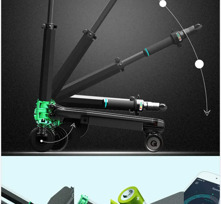 Perfect Zar foldable three wheel light and compact electrical scooters 16