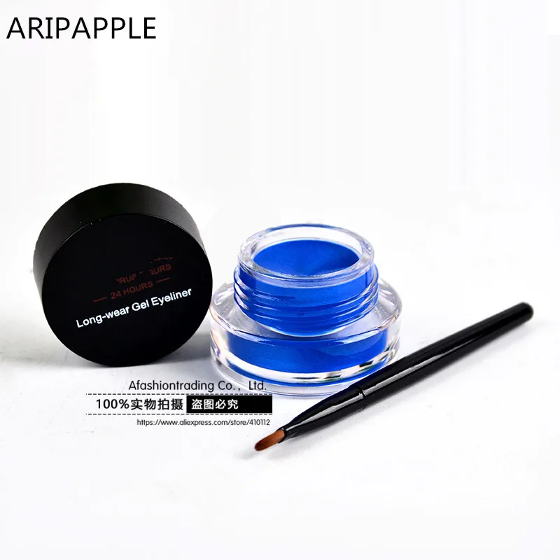 

1Set Blue Eyeliner Waterproof Cream with Brush Make Up Comestics Eye Liner Cream Pen Beauty Essentials Makeup Gel Glitter