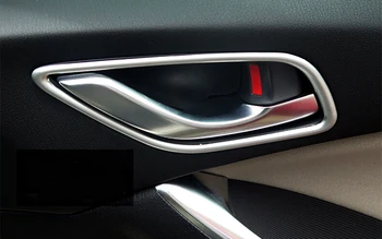 

ABS Chrome Inner Inside Door Bowl Cover Matt Interior Mouldings Trim 4pcs For Mazda 6 M6 Atenza 2013 2014 2015