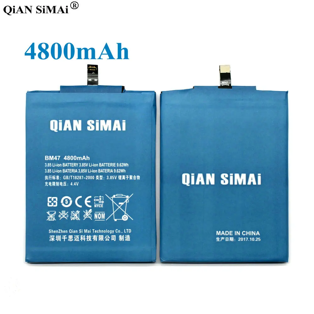 

1pcs 100% High Quality BM47 4000mAh Battery For 5.0inch xiaomi hongmi redmi 3 mi3 m3 mi 3 Mobile phone+ Tracking Code