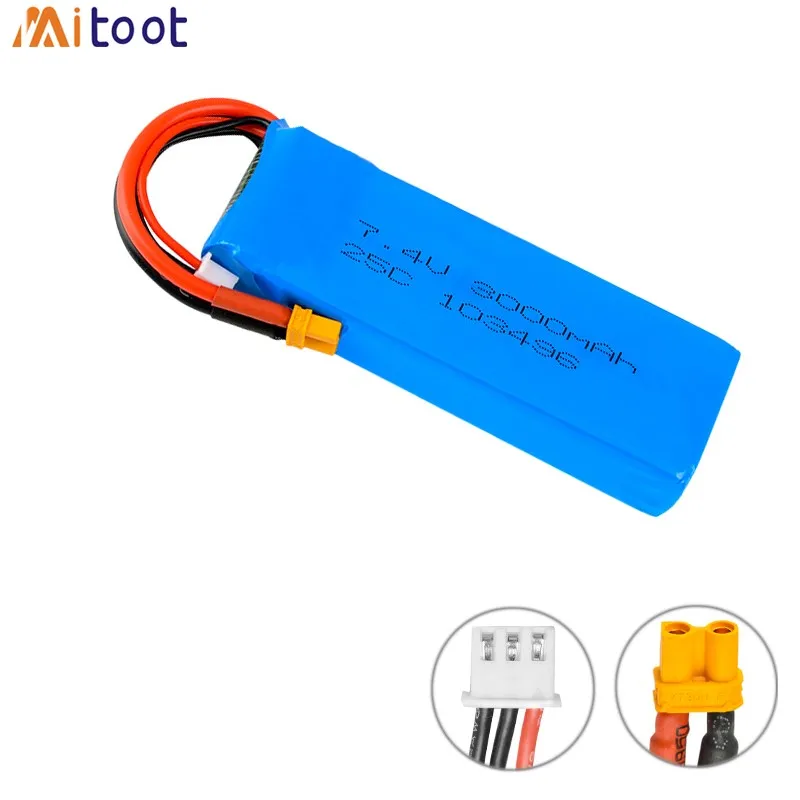 Аккумулятор Lipo для квадрокоптера MJX B6 B8 Bugs 6 Rc 7 4 в 3000 мАч 35C 2S | Игрушки и хобби
