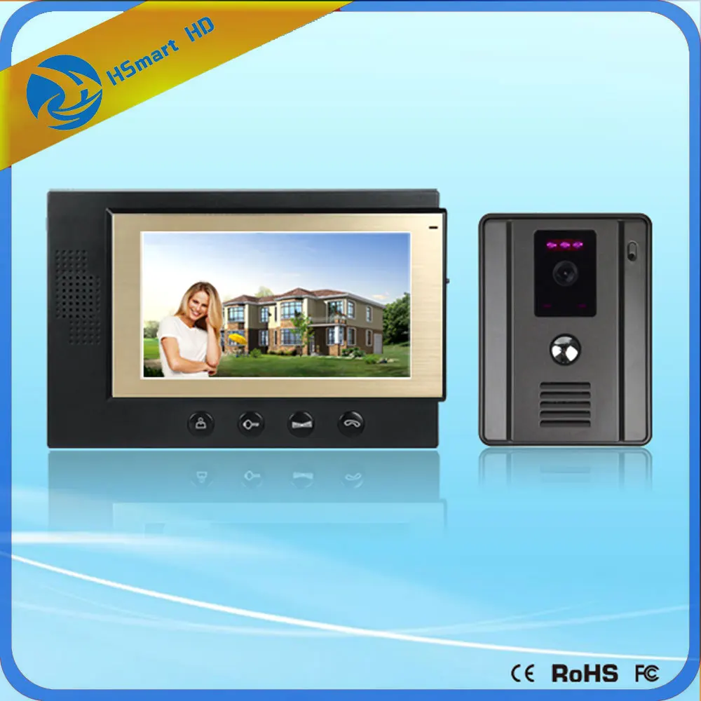 

Home Security 7 inch Monitor Video Door Phone Video Doorbell Intercom System Outdoor Waterproof Camera With Night Vision