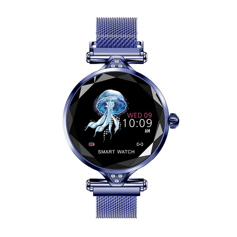 Стильные женские Смарт-часы, напоминание о менструации, непрерывный трекер сердечного ритма, монитор сна, браслет, водонепроницаемый плавательный браслет - Цвет: Синий