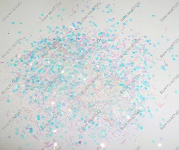 

50gram x Mixed White Colors(Glitter Strips+Powder+ Hexagon) Paillette Spangles Shape for DIY Nail Art Decoration&Glitter Crafts