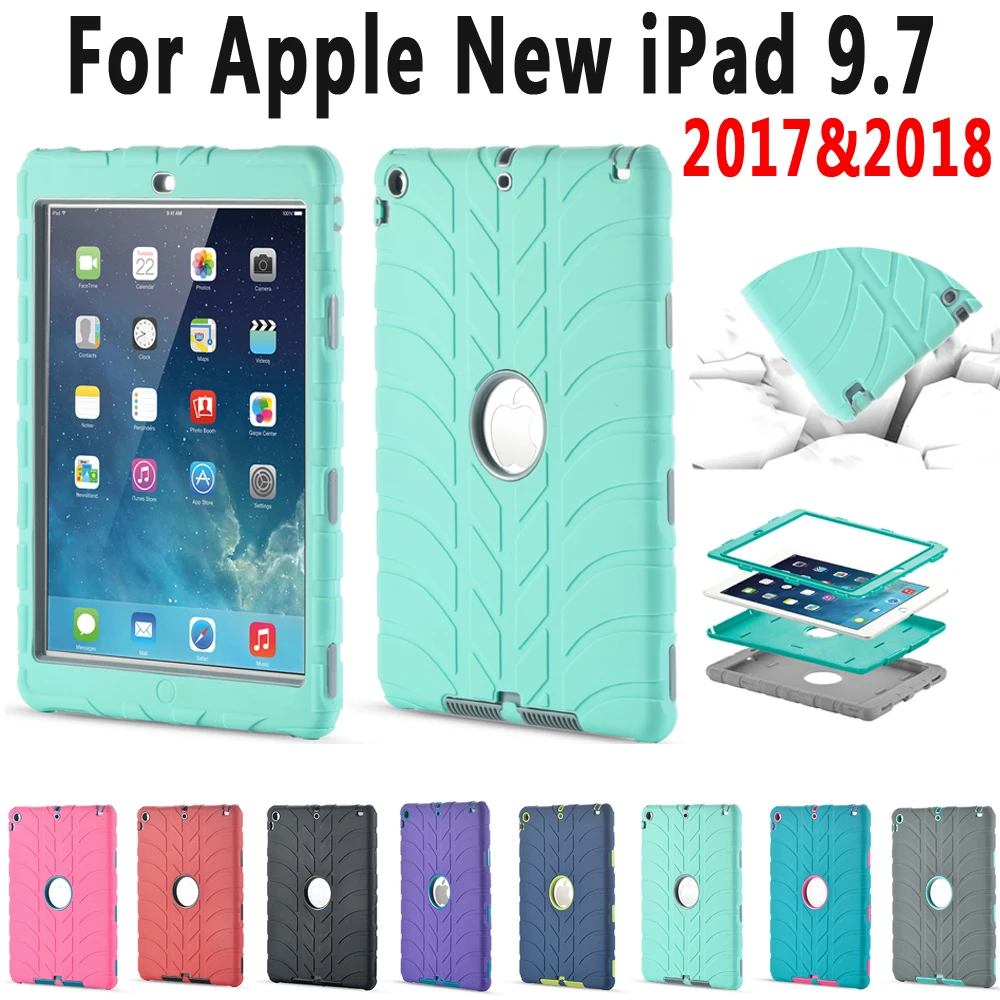 Броня Heavy Duty шин узор чехол для Apple iPad 9,7 2017 2018 A1822 A1823 A1893 5th 6th поколения coque Капа принципиально